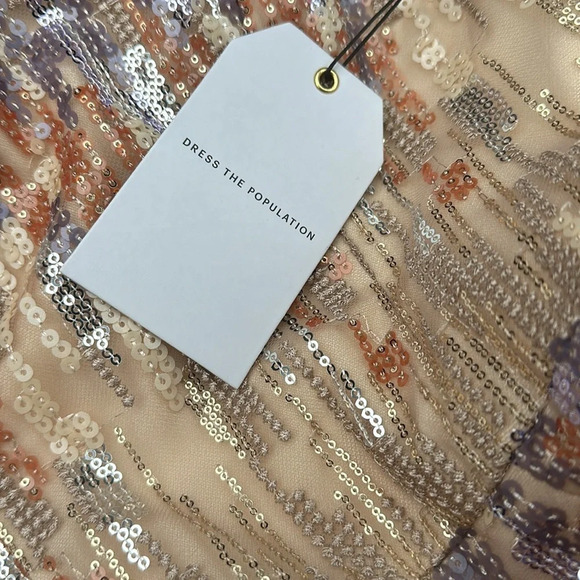 NWT Dress the Population Victoria sequin mini halter dress XL cocktail - Picture 3 of 6